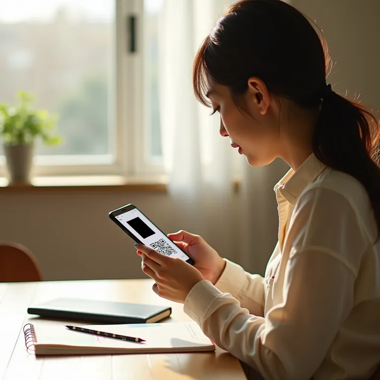 学校・塾でQRコードを読み取る様子